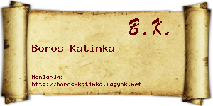 Boros Katinka névjegykártya